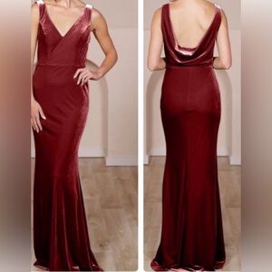 REVELRY Burgundy Dakota Velvet Dress Size 6